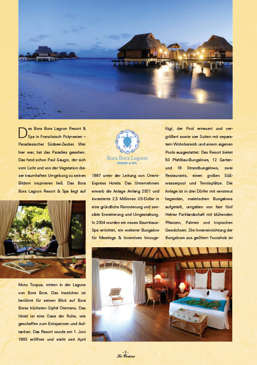 La Cuisine Magazin | Reisespecial | Bora Bora Lagoon Resort & SPA, Frz.-Polynesien